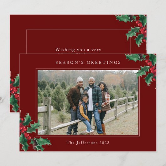 Weihnachts-Grüße Red Custom Weihnachtskarte (Vorne/Hinten)