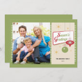 Weihnachts-Grüße Retro-Foto Weihnachten (Vorne/Hinten)