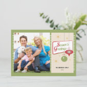 Weihnachts-Grüße Retro-Foto Weihnachten (Stehend Vorderseite)