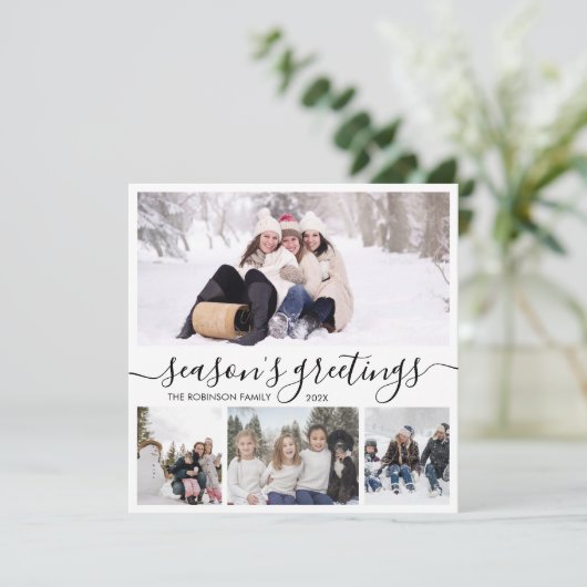 Weihnachts-Grüße-Script-Foto Collage Weihnachten (Stehend Vorderseite)