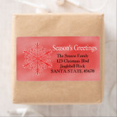 Weihnachts-Grüße Snowflake Holiday-Adressetikett (Insitu)