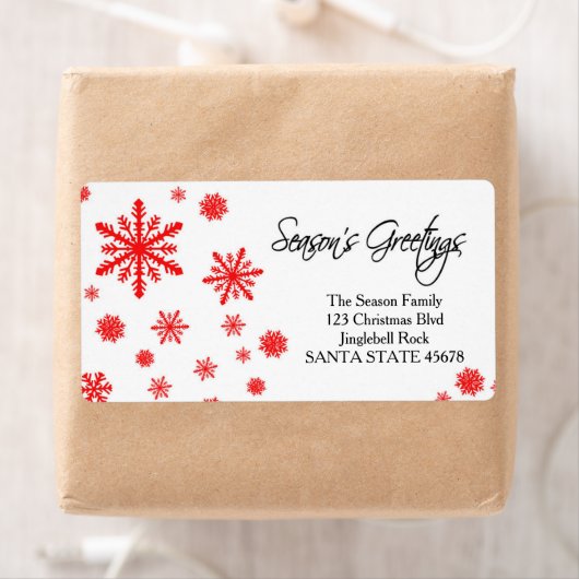 Weihnachts-Grüße Snowflake Holiday-Adressetikett (Insitu)