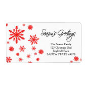 Weihnachts-Grüße Snowflake Holiday-Adressetikett (Vorne)