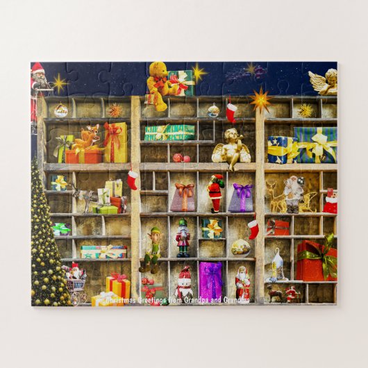 Weihnachts-Grüße von Opa und Oma Puzzle (Horizontal)