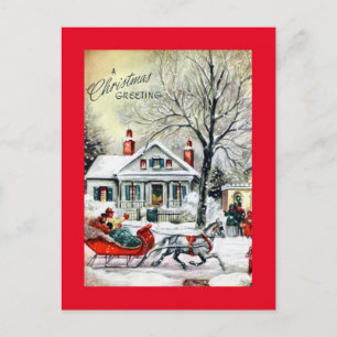 Weihnachts-Grüße von Sleigh Feiertagspostkarte
