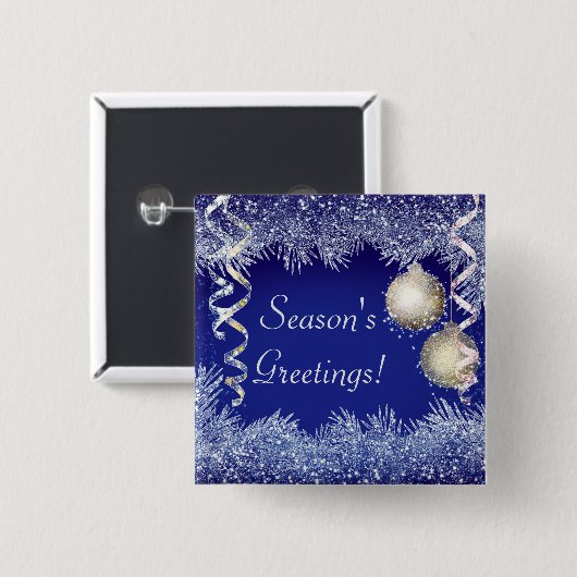 Weihnachts-Grüße Weihnachten Glitzer Weihnachten Button (Vorne & Hinten)