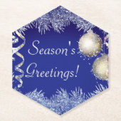 Weihnachts-Grüße Weihnachten Glitzer Weihnachten Untersetzer (Vorderseite)