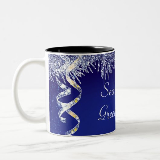 Weihnachts-Grüße Weihnachten Glitzer Weihnachten Zweifarbige Tasse (Links)