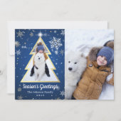 Weihnachts-Grüße Winterweihnachtsbaum 2 Foto Feiertagskarte (Vorderseite)