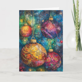 Weihnachts-Grußkarte Baubles Dankeskarte