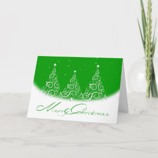Weihnachts-Grußkarte/Bäume-Grün Feiertagskarte