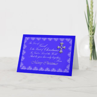 Weihnachts-Grußkarte/Cross-Blue Feiertagskarte