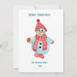 Weihnachts-Grußkarte eines Schneemanns Einladung