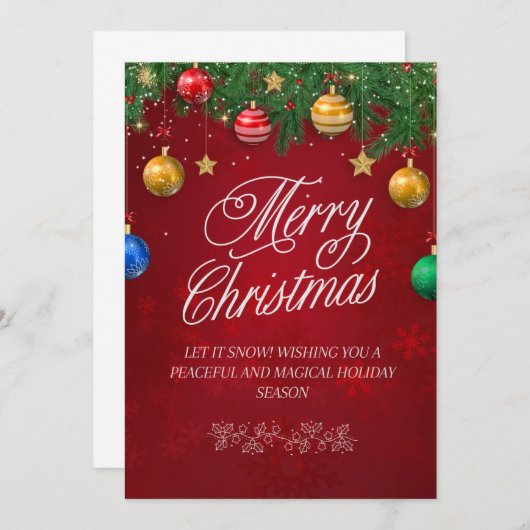 Weihnachts-Grußkarte Einladung (Vorne/Hinten)