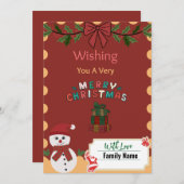 Weihnachts-Grußkarte Feiertagskarte (Vorne/Hinten)