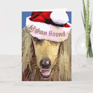 Weihnachts-Grußkarte für afghanische Hunde Feiertagskarte