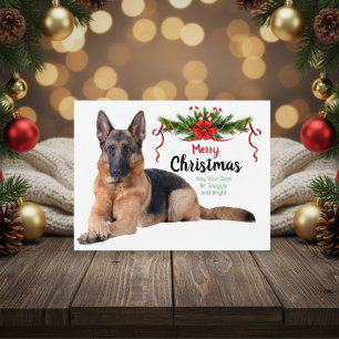 Weihnachts-Grüßkarte für Deutsche Schäferhunde Feiertagspostkarte
