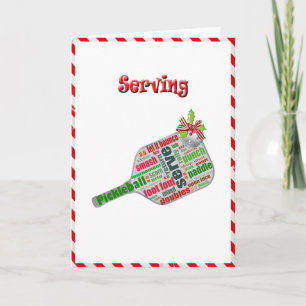 Weihnachts-Grüßkarte für Pickleball-Schläger Karte