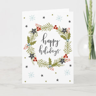 Weihnachts-Grußkarte "Happy Holidays" Feiertagskarte