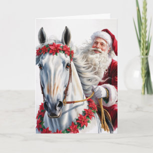  Weihnachts-Grußkarte mit Pferd  Feiertagskarte