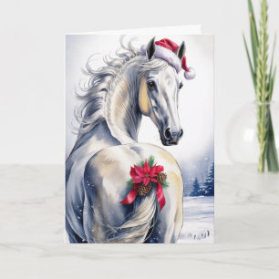  Weihnachts-Grußkarte mit Pferd  Feiertagskarte