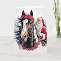 Weihnachts-Grußkarte mit Pferd