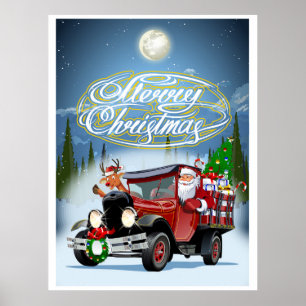 Weihnachts-Grußkarte mit Weihnachtsschreiben Poster