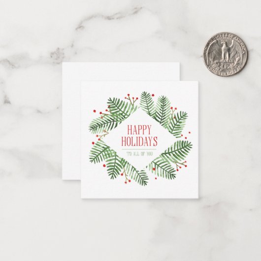 Weihnachts-Grußkarte mit Winterferienrahmen Mitteilungskarte (Vorderseite/Rückseite Beispiel)