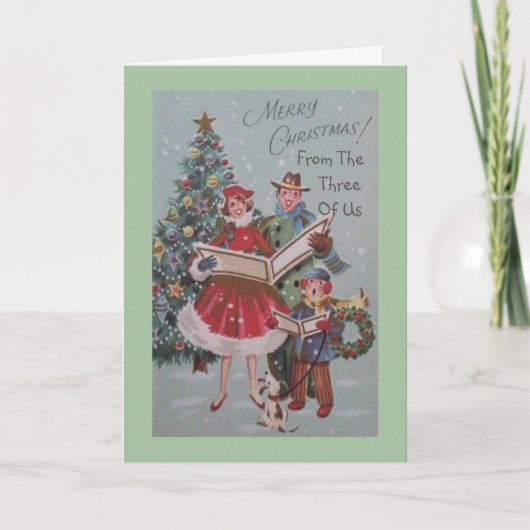 Weihnachts-Grußkarte von uns drei Karte (Vorderseite)