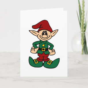 Weihnachts-Grußkarte Weihnachtself Feiertagskarte