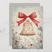 Weihnachts-Grußkarte Weihnachtsglocke Feiertagskarte (Vorne/Hinten)