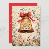 Weihnachts-Grußkarte Weihnachtsglocke Feiertagskarte (Vorne/Hinten)