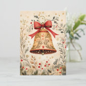 Weihnachts-Grußkarte Weihnachtsglocke Feiertagskarte (Stehend Vorderseite)