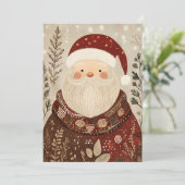 Weihnachts-Grußkarte Weihnachtsmann Feiertagskarte (Stehend Vorderseite)