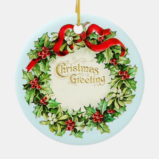 Weihnachts Grußkranz Vintage Ornament (Hinten)