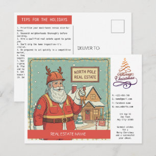 Weihnachts-Grußpostkarte für Immobilienmakler Feiertagspostkarte