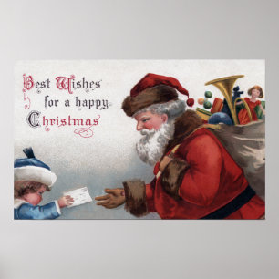 Weihnachts-GrußSanta Erreichungsbrief Poster