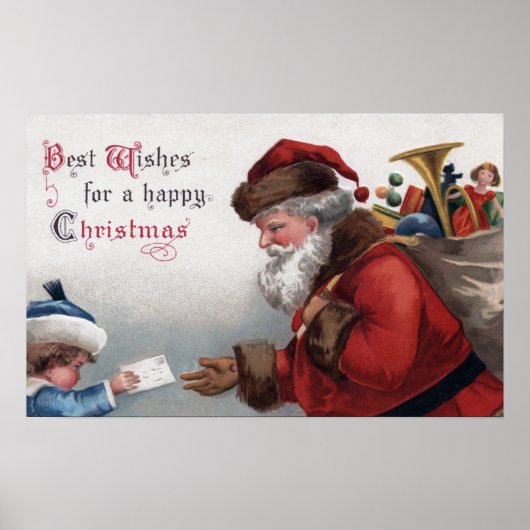 Weihnachts-GrußSanta Erreichungsbrief Poster (Vorne)