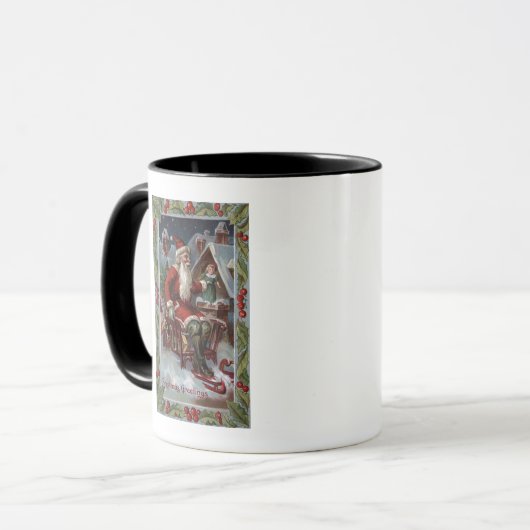 Weihnachts-GrußSanta on Sleigh Tasse (Vorderseite Links)