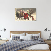 Weihnachts-GrußSanta und Sleigh Leinwanddruck (Insitu (Schlafzimmer))
