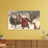 Weihnachts-GrußSanta und Sleigh Leinwanddruck (Insitu (Wohnzimmer))