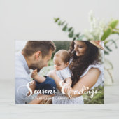 Weihnachts-Grußskript-Foto-Flachkarte Feiertagskarte (Stehend Vorderseite)