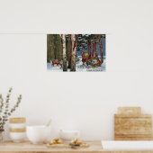 Weihnachts-GrußWeihnachten durch Wald Poster (Küche)