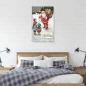 Weihnachts-GrußWeihnachten Gespräch mit Kindern Leinwanddruck (Insitu (Schlafzimmer))