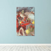 Weihnachts-GrußWeihnachten im Auto Leinwanddruck (Insitu (Holzboden))