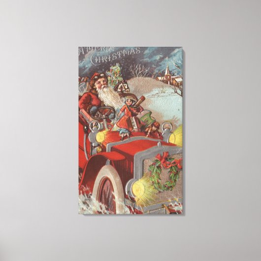 Weihnachts-GrußWeihnachten im Auto Leinwanddruck (Vorderseite)