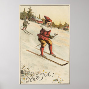 Weihnachts-GrußWeihnachten Skiing Poster