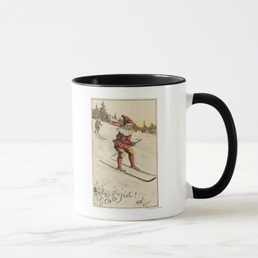 Weihnachts-GrußWeihnachten Skiing Tasse (Rechts)