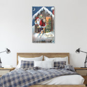 Weihnachts-GrußWeihnachts-Kletterfenster Leinwanddruck (Insitu (Schlafzimmer))