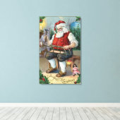 Weihnachts-GrußWeihnachtsgeschoßGebäude Leinwanddruck (Insitu (Holzboden))